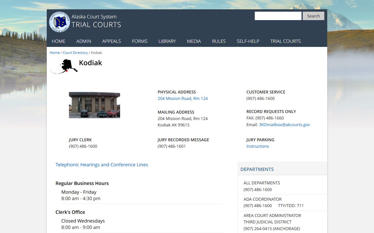 Kodiak Superior Court - Kodiak Divorce Records
