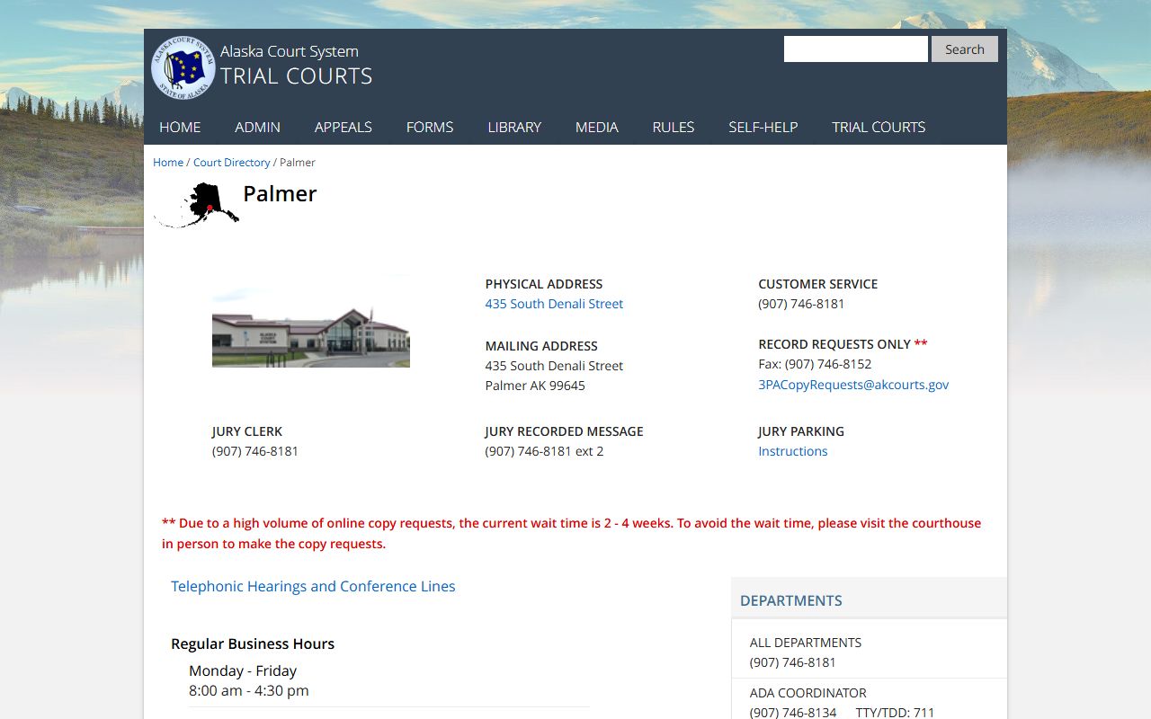 Palmer Superior Court - Palmer Divorce Records