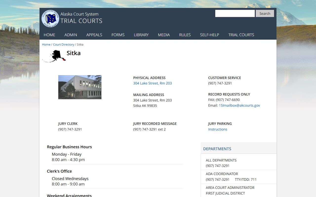 Sitka Superior Court - Sitka Divorce Records