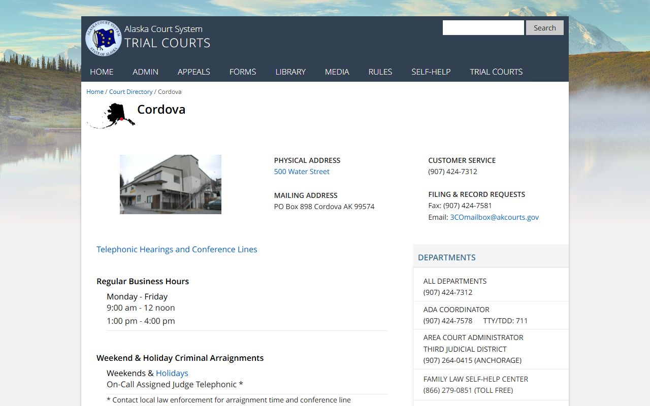 Cordova Court Directory - Chugach Census Area Divorce Records