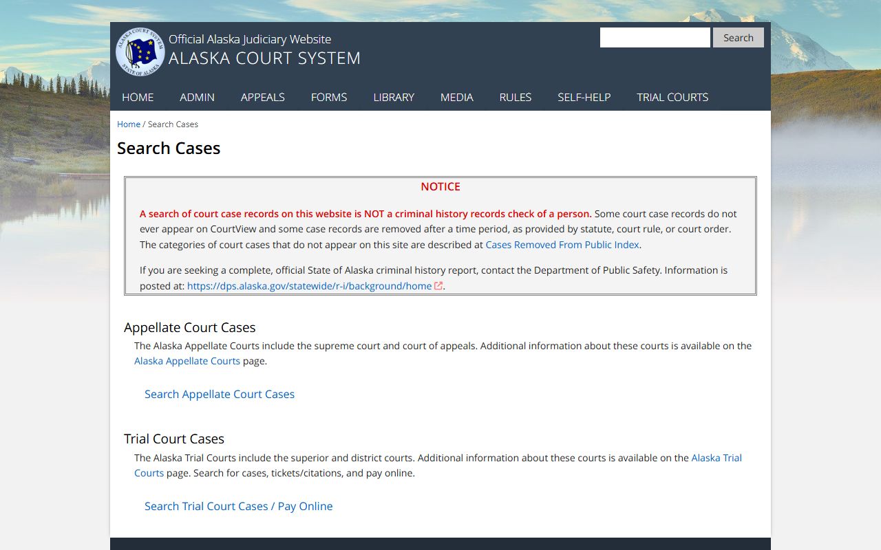 CourtView Search - Southeast Fairbanks Census Area Divorce Records