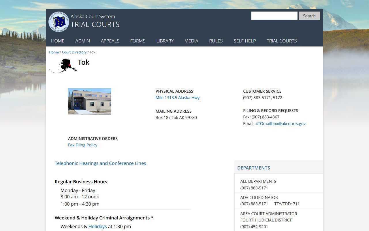 Tok Court Directory - Southeast Fairbanks Census Area Divorce Records
